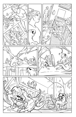 Dragons by the Yard #1, Page 19; inked by Laurie Foster